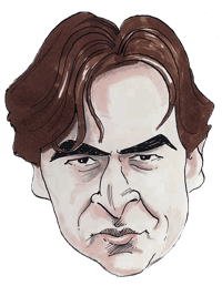Caricature of Benjamin Woolley